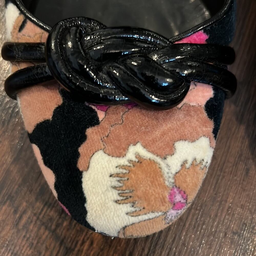MISSONI Velvet Floral Print Ballet Flats - Size 38.5 - Picture 8 of 15